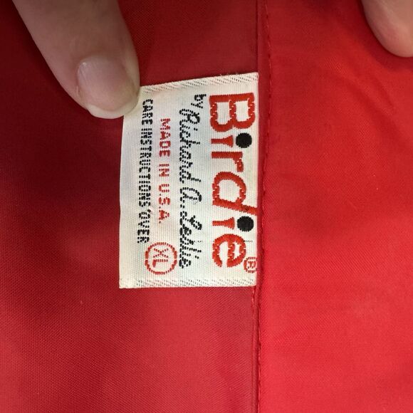 Birdie by Richard A. Leslie Red Windbreaker Eagle Racing Jacket Men’s XL USA 80s - Picture 3 of 13